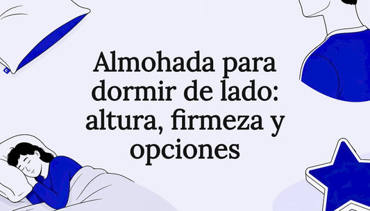 Diseño de tarjeta para el encabezado de un artículo sobre almohadas ideales para quienes duermen de lado