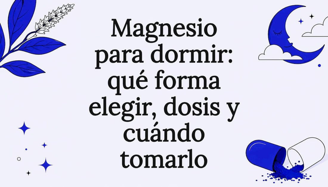 Ilustración ornamental sobre los beneficios del magnesio para conciliar el sueño