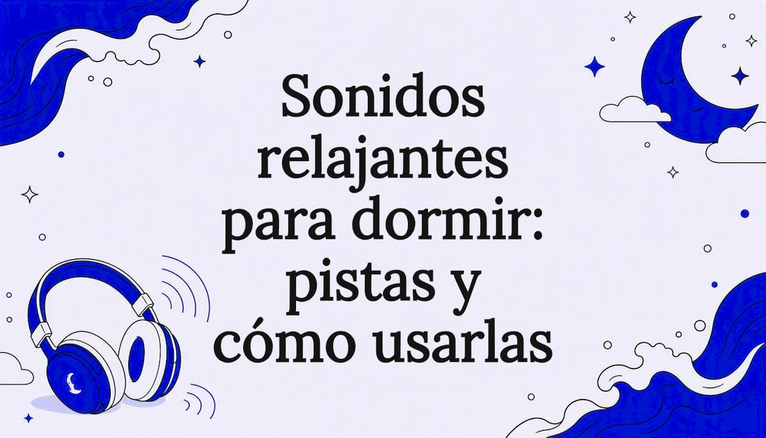 Cartel ilustrado y decorativo para sonidos relajantes que te ayudarán a dormir