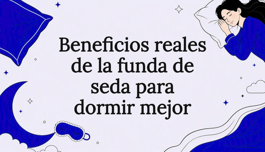 Portada decorativa destacando las ventajas de las fundas de almohada de seda