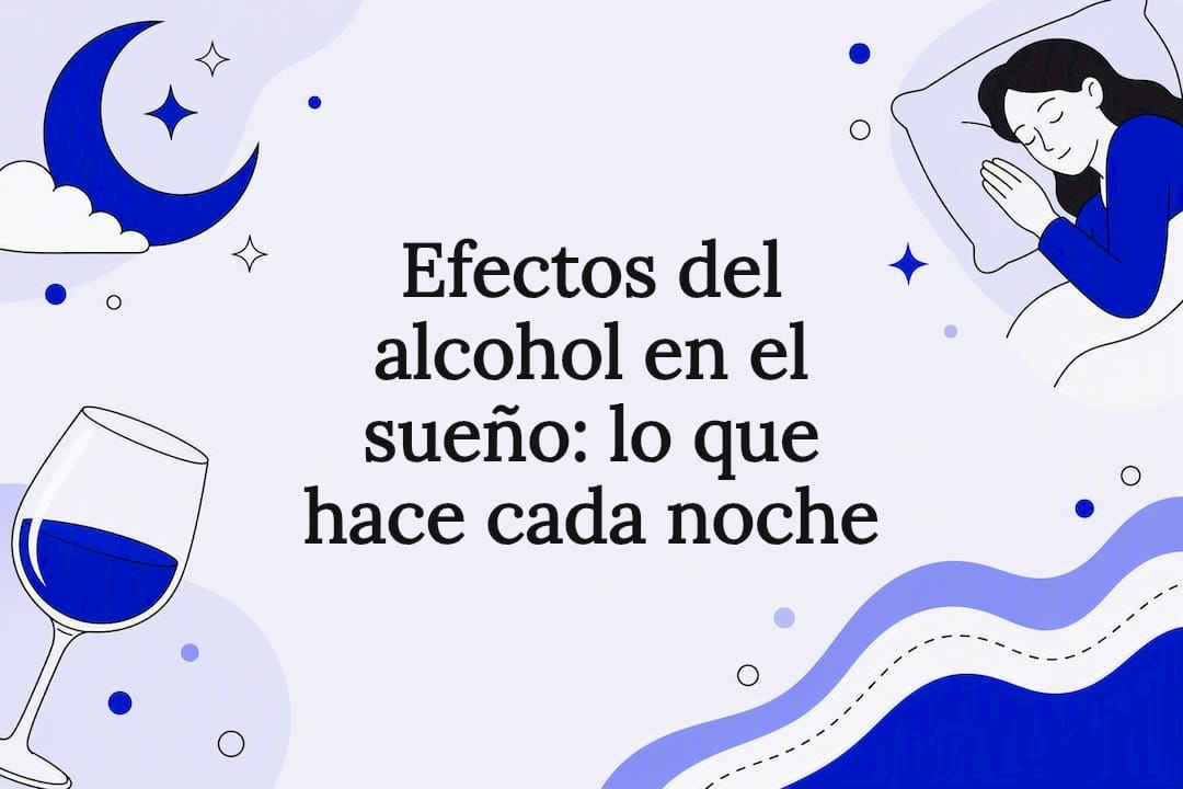 Ilustración decorativa para la portada del artículo sobre los efectos del sueño y el alcohol