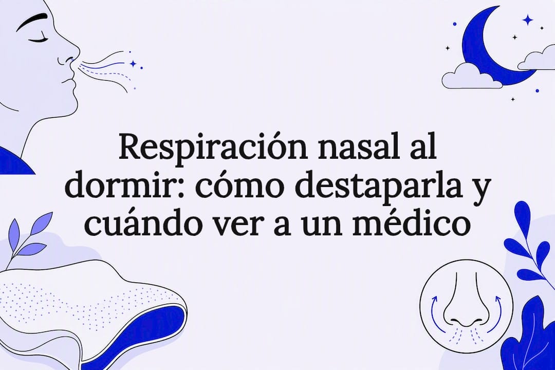 Ilustración decorativa sobre la respiración nasal durante la noche