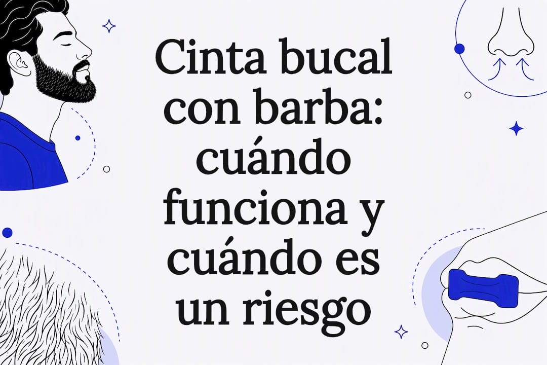 Tarjeta ilustrada con cinta bucal y barba