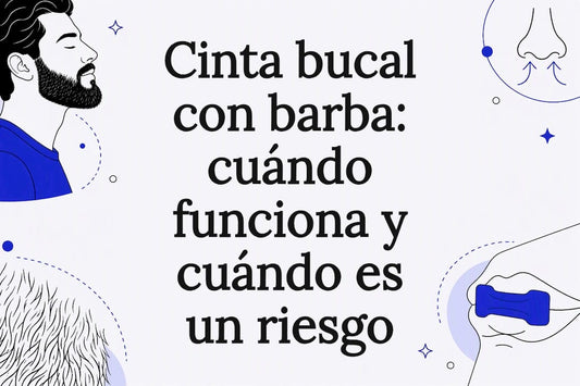 Tarjeta ilustrada con cinta bucal y barba