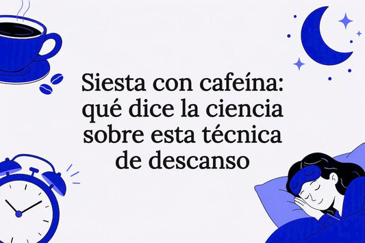 Ilustración editorial sobre la siesta con cafeína