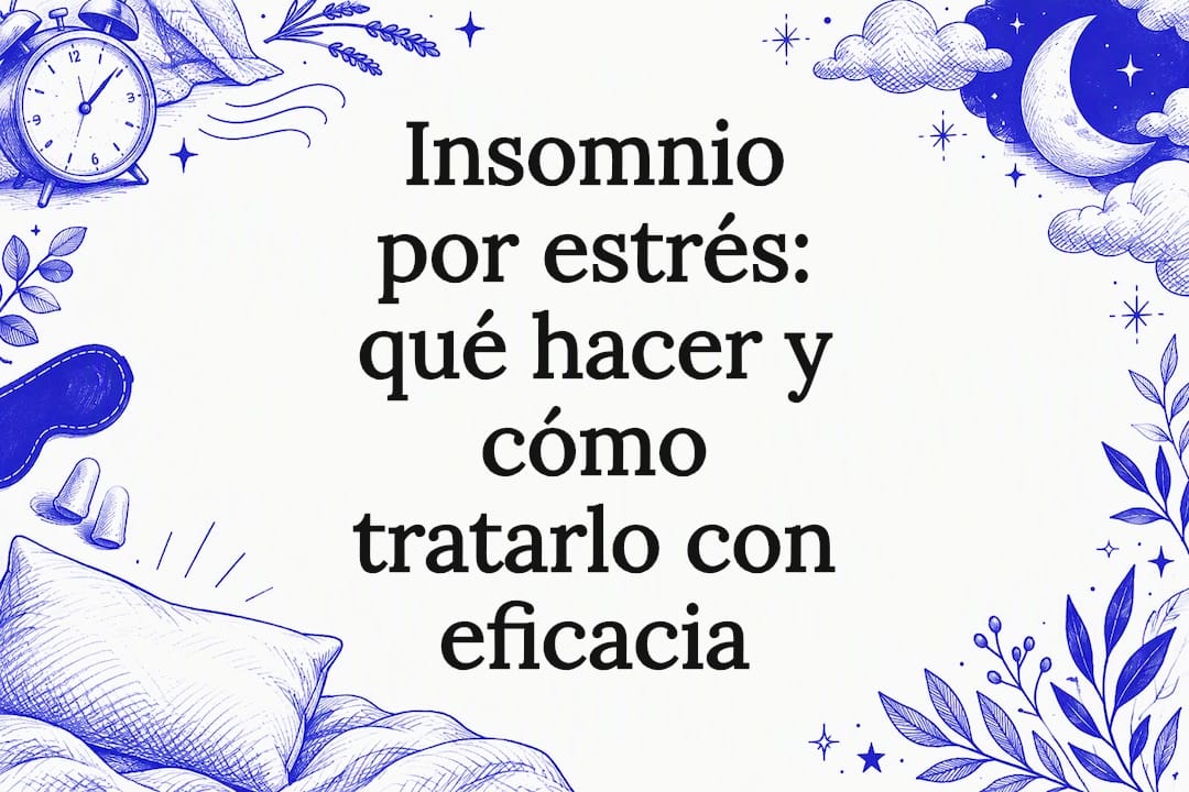 Tarjeta ilustrativa sobre el insomnio causado por el estrés