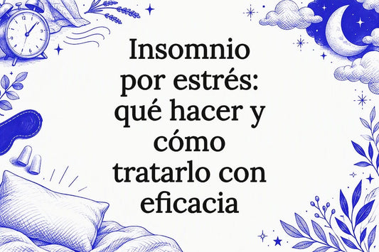 Tarjeta ilustrativa sobre el insomnio causado por el estrés